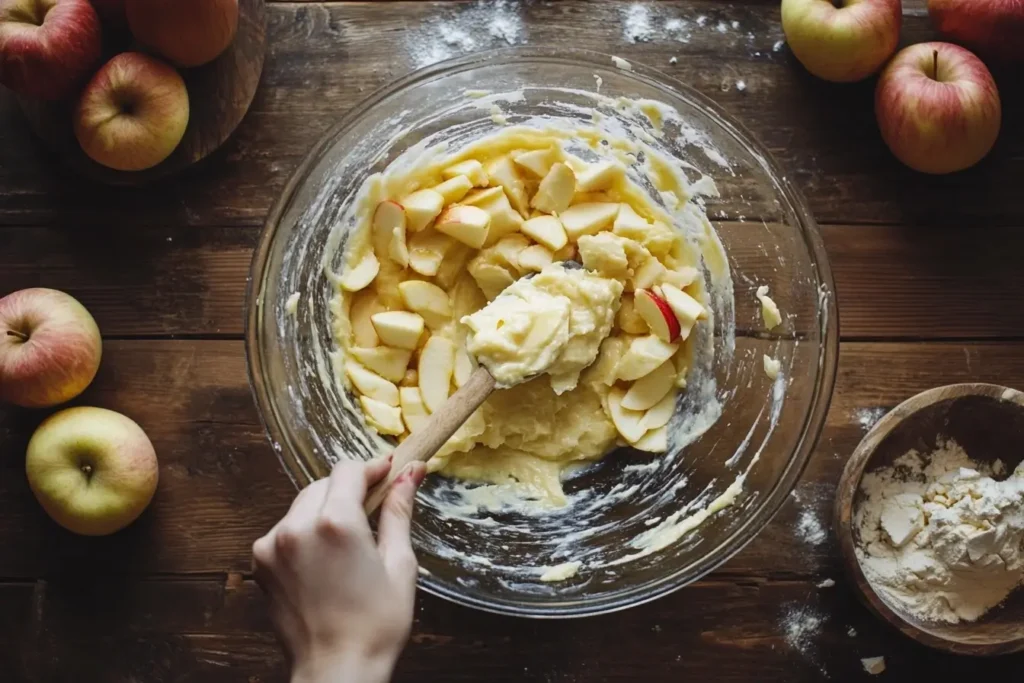 Mixing Batter for Apple Fritters