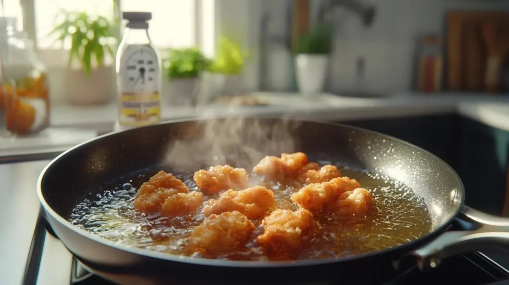 Frying chicken at 350°F ensures a golden, crispy crust while sealing in moisture