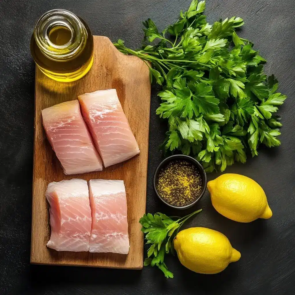 Ingredients for blackened mahi mahi, including spices and fish fillets.