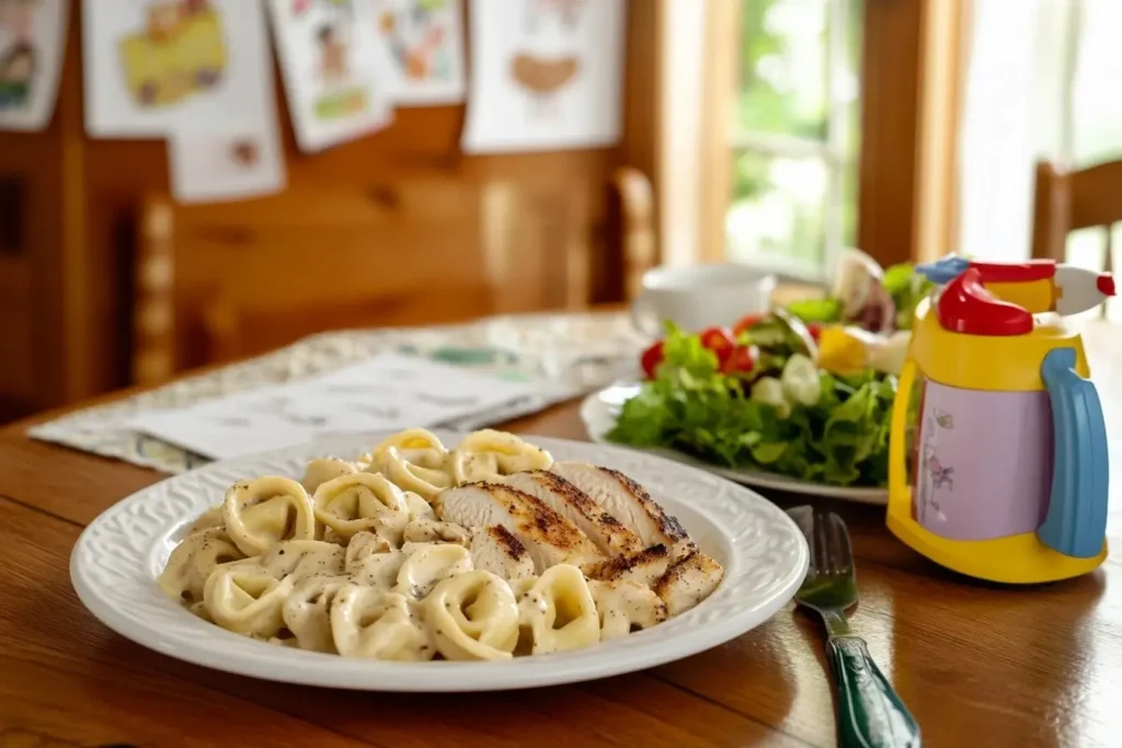 Family-style plated tortellini Alfredo dinner does tortellini go with Alfredo sauce

